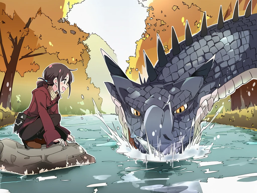 Grown large enough to fish the river herself